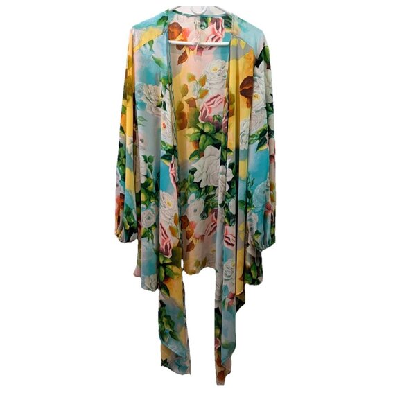 Seven 7 Melissa McCarthy Womens Kimono Floral Flowy Open Boho Hippie Sz 2X - Picture 2 of 9